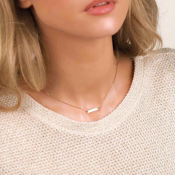 ⚜️𝟯𝟬%𝗢𝗙𝗙 𝗯𝘂𝗻𝗱𝗹𝗲𝘀 𝟯+⚜️ NEW Short Bar Classic Stainless Steel Necklace - Picture 9 of 12